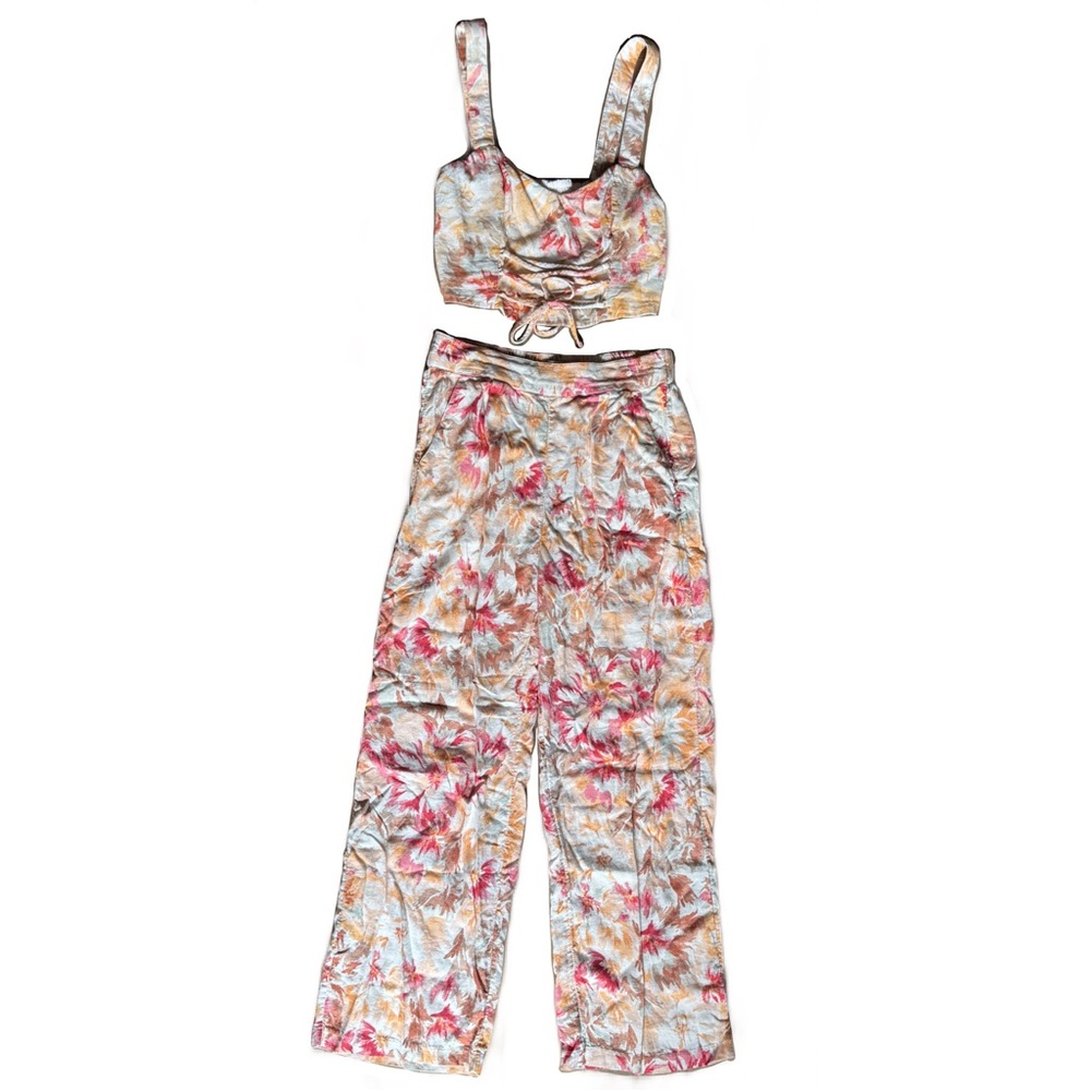Abercrombie Floral Print Linen-Blend Matching Set - Picture 2 of 6
